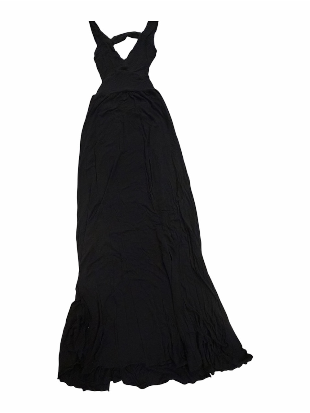 Olivaceous Black V-Back Maxi Dress